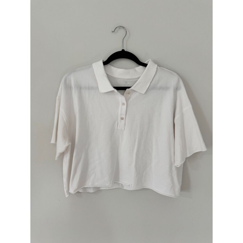 Offline by Aerie Crop Star Polo T-Shirt Size Medium